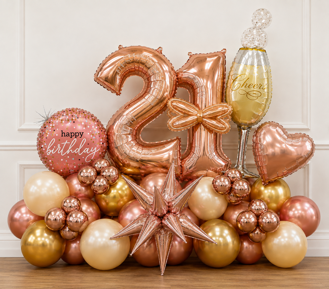 Rose Gold Marquis Balloon Sculpture - Fancy