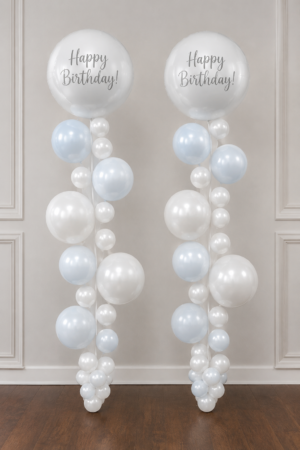 White Bubble Strands (Pair)