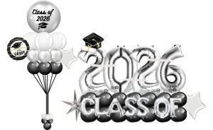 Class of 2026 Marquis Balloon Sculpture with Small Bouquet