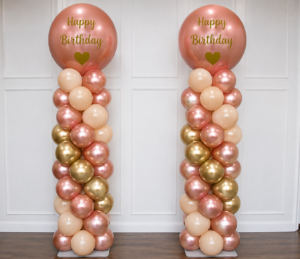 Rose Gold Column - Spiral (Pair)