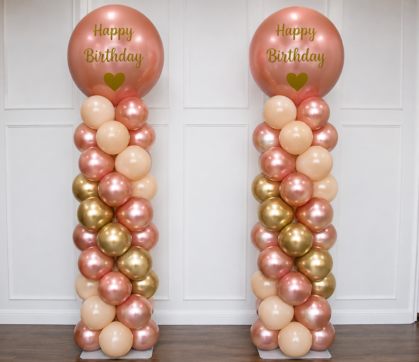 Rose Gold Column - Spiral (Pair)