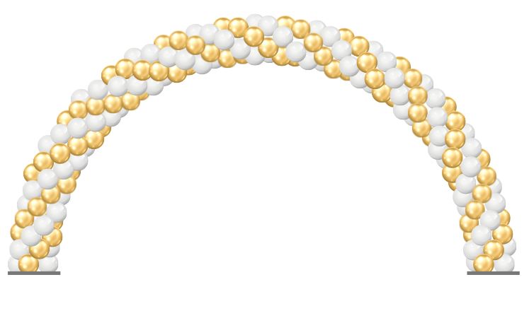 Champagne and Diamonds Spiral Arch - 20ft or 30ft