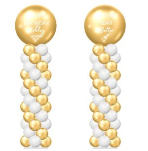 Champagne and Diamonds Column - Spiral (Pair)