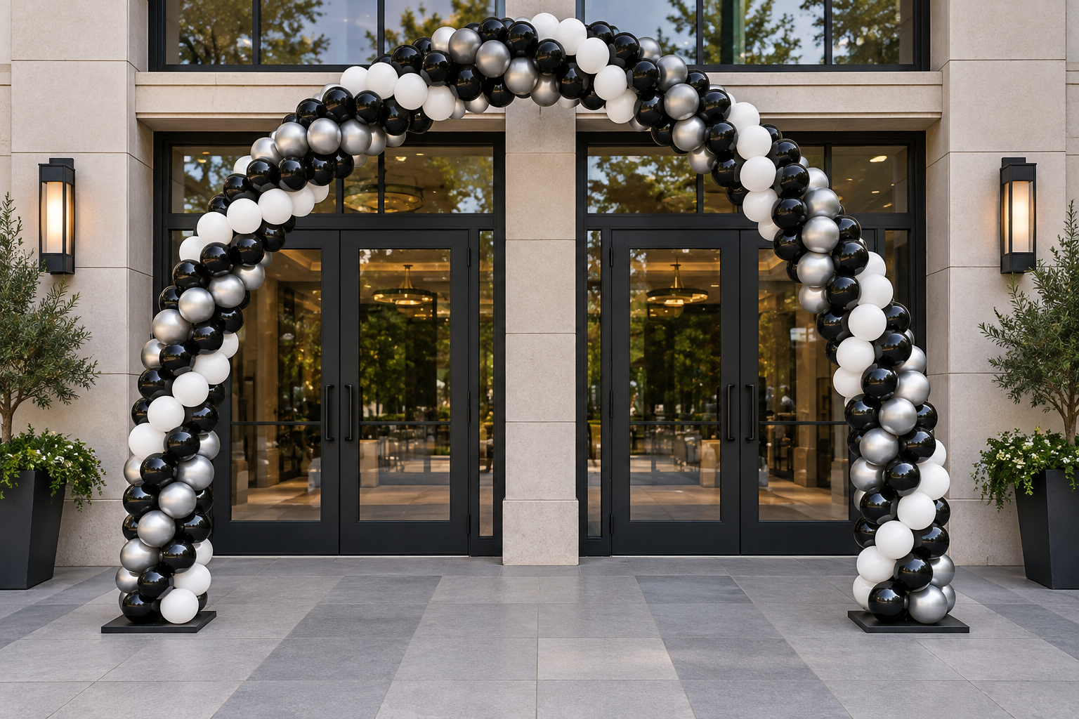 Black and White Spiral Arch -20ft or 30ft