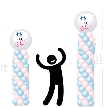 Gender Reveal Columns Double Spiral 8 and 10 feet (1)