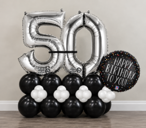 Black and White Marquis Balloon Sculpture - Simple