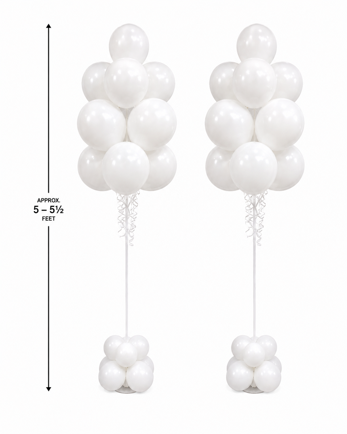 White Simple Bouquets - Large (Pair) or Small (Set of 3) - Image 3