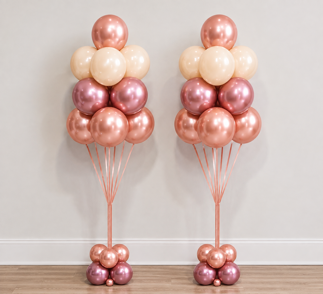 Rose Gold Simple Bouquet - Large (Pair) or Small (Set of 3)