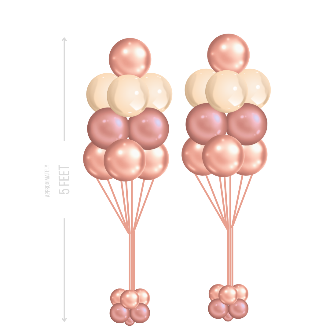Rose Gold Simple Bouquet - Large (Pair) or Small (Set of 3)