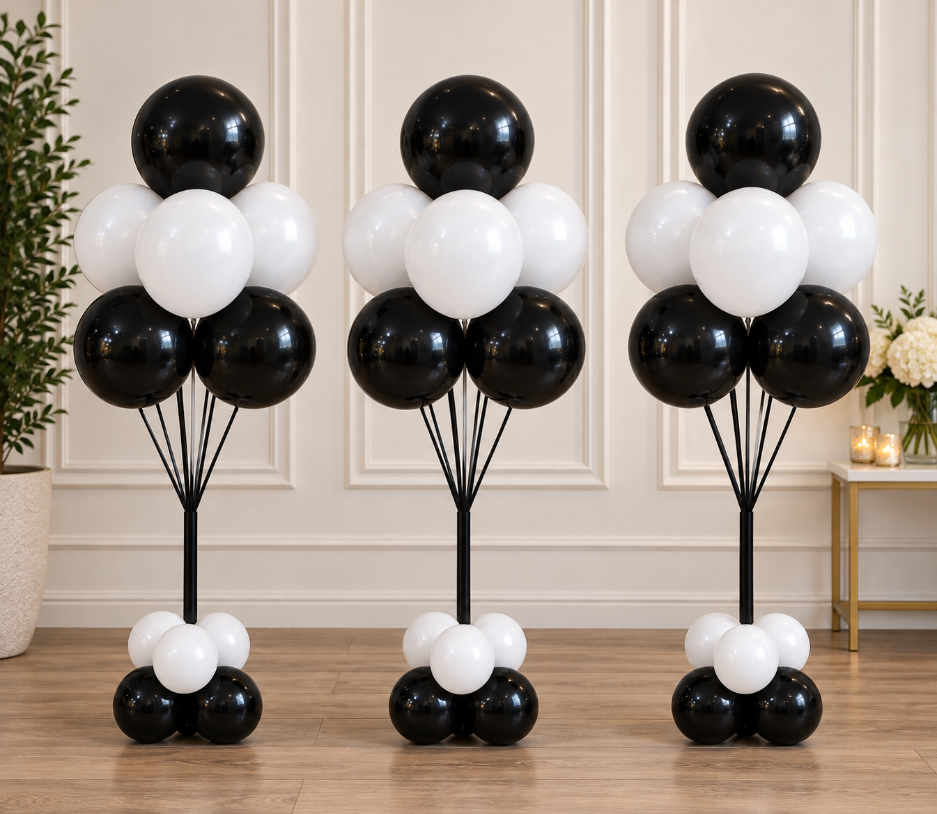 Black and White Simple Bouquet - Large (Pair) or Small (Set of 3) - Image 2