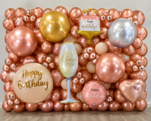 Rose Gold Balloon Wall - Fancy