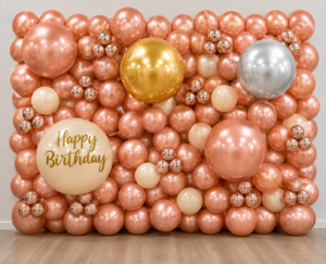 Rose Gold Balloon Wall - Simple