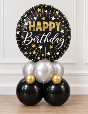Black and White Balloon Centerpiece