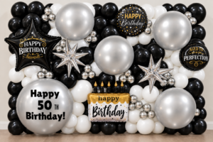 Black and White Balloon Wall - Fancy