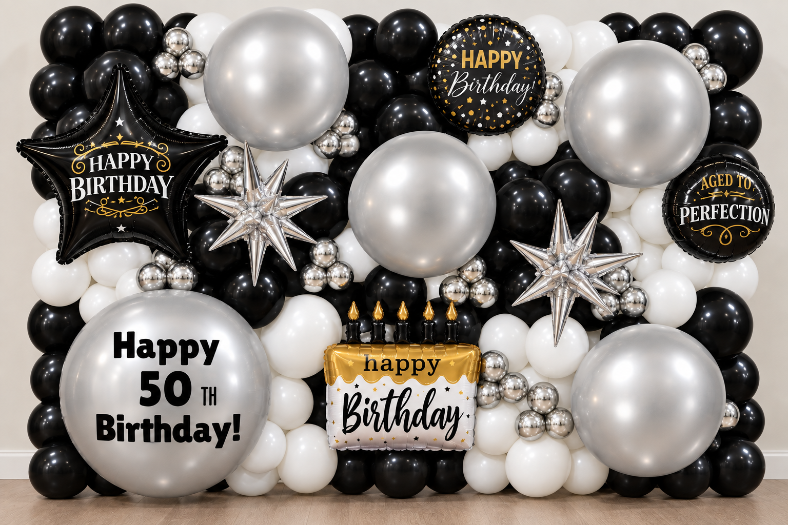 Black and White Balloon Wall - Fancy