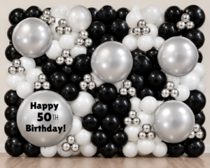 Black and White Balloon Wall - Simple