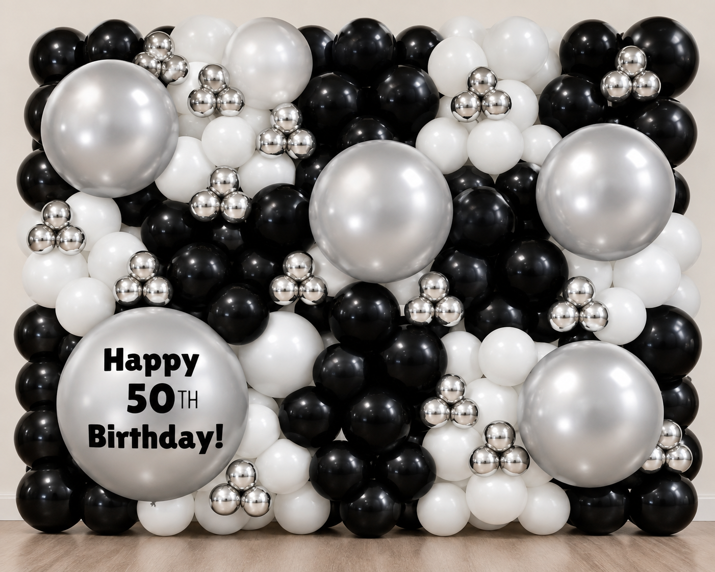 Black and White Balloon Wall - Simple