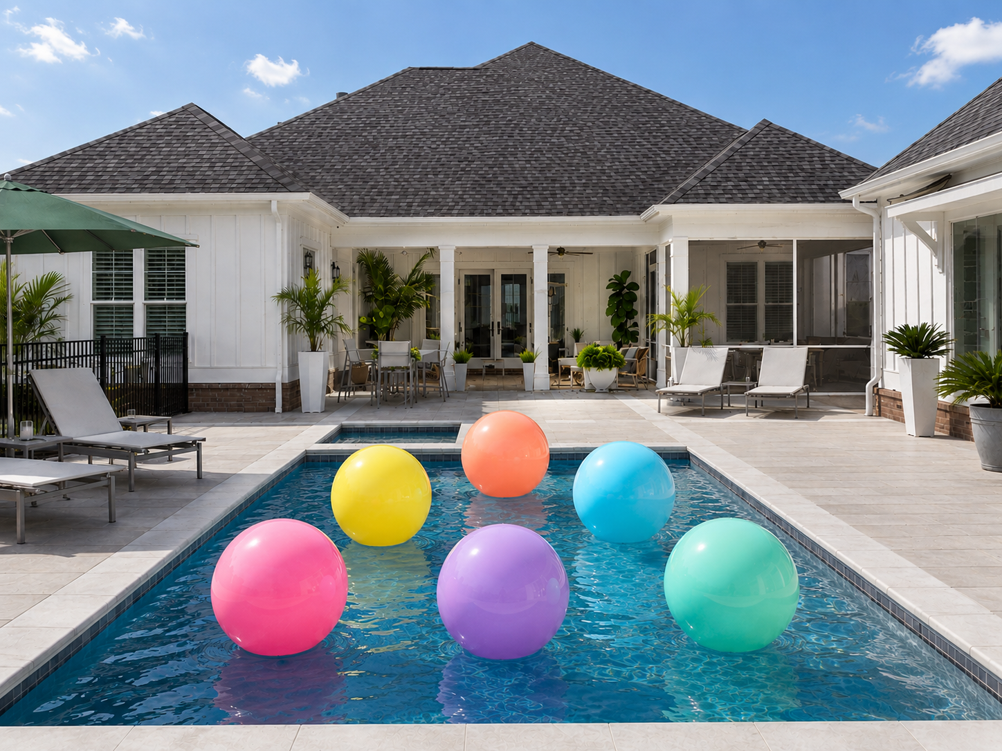 White Pool Balloons - Image 3